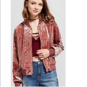 3/$20 Target Light velour bomber jacket